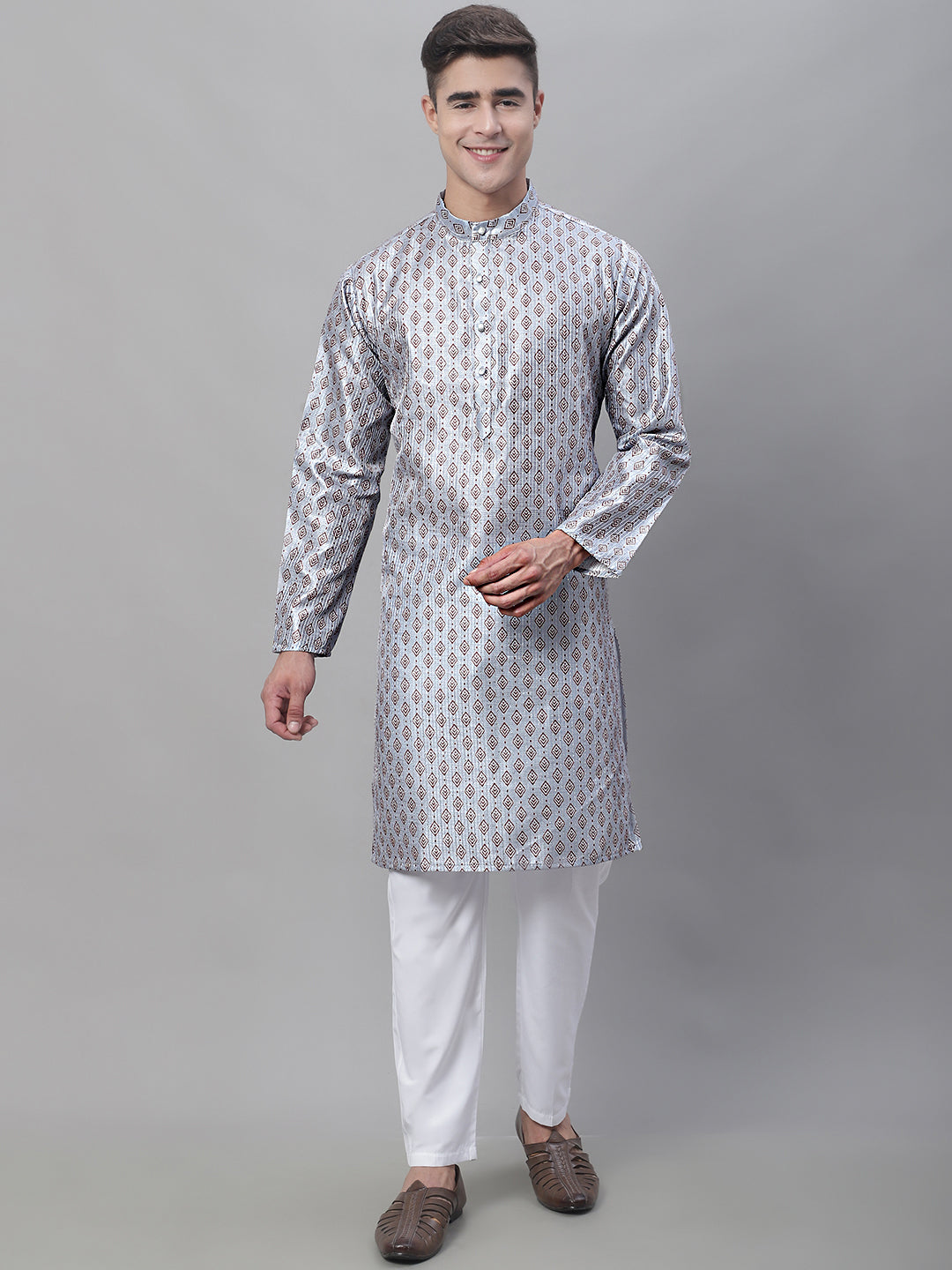 Sequin Embroidered Kurtas ( ANMKO 113Grey )