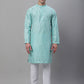 Silk Blend Embroidered Kurtas ( ANMKO 116Sky )