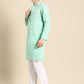 Men's Printed Cotton Blend Kurta Pyjama Set ( ANMKP 117Geen ) [RT] [ M1 ]