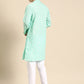 Men's Printed Cotton Blend Kurta Pyjama Set ( ANMKP 117Geen ) [RT] [ M1 ]