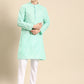 Men's Printed Cotton Blend Kurta Pyjama Set ( ANMKP 117Geen ) [RT] [ M1 ]