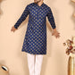 Traditional Foil Print Kurtas ( RANMKO 133Navy )