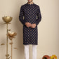 Traditional Foil Print Kurtas ( RANMKO 133Navy )
