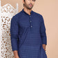 Classic Cotton Embroidered Kurtas ( RANMKO 145Navy )
