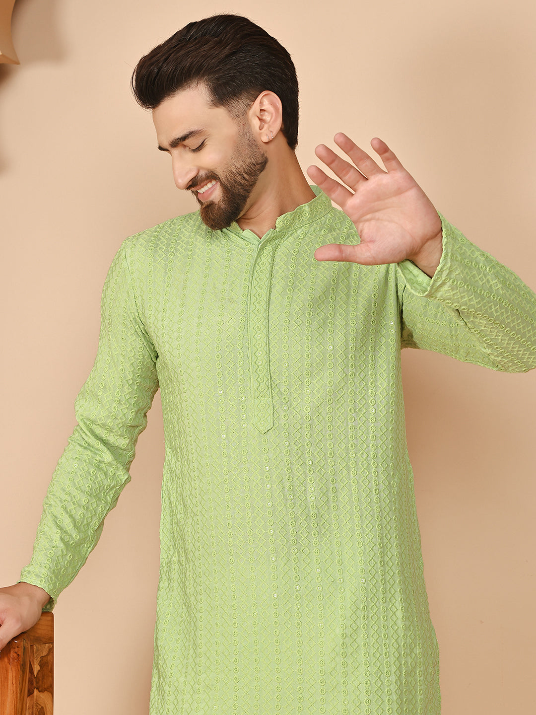 Classic Embroidered Kurtas ( RANMKO 159Pista )