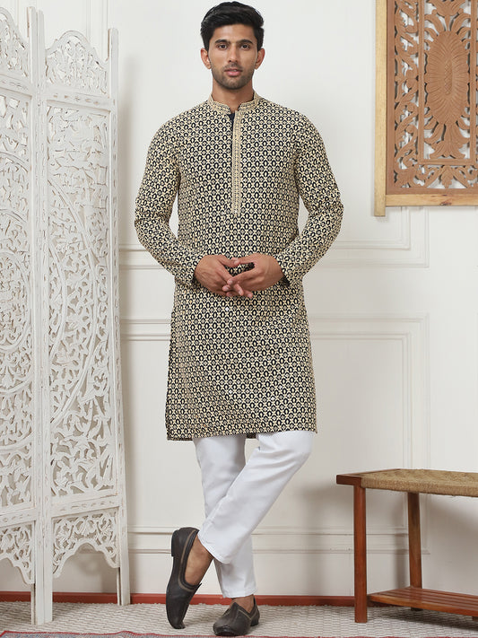 Embroidered and Sequinned Kurtas. ( ANMKO 171Beige )  [RT] [B-4-6]