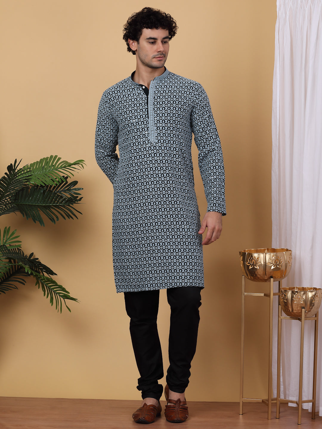 Embroidered and Sequinned Kurtas. ( ANMKO 171Grey )  [RT] [B-4-6]