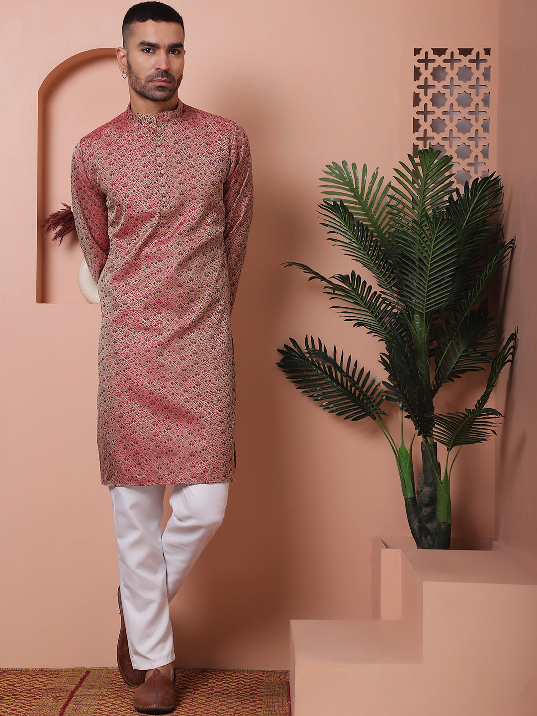 Maroon Silk Blend Straight Kurtas. ( ANMKO 174Maroon )  [RT] [B-3]