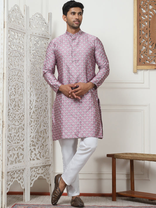 Silk Blend Straight Kurtas ( ANMKO 186Pink ) [RT] [ C5 ]