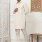 Men's Solid Pathani Kurta with Pyjama ( ANMKP 189Beige )