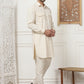Men's Solid Pathani Kurta with Pyjama ( ANMKP 189Beige )