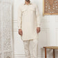 Men's Solid Pathani Kurta with Pyjama ( ANMKP 189Beige )