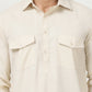 Men's Solid Pathani Kurta with Pyjama ( ANMKP 189Beige )