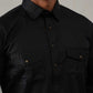 Men's Solid Pathani Kurta with Pyjama ( ANMKKP 189Black )