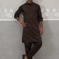 Men's Solid Pathani Kurta with Pyjama ( ANMKKP 189Coffee )