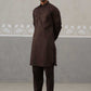 Men's Solid Pathani Kurta with Pyjama ( ANMKKP 189Coffee )