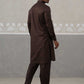Men's Solid Pathani Kurta with Pyjama ( ANMKKP 189Coffee )