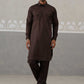Men's Solid Pathani Kurta with Pyjama ( ANMKKP 189Coffee )