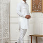 Men's Solid Pathani Kurta with Pyjama ( ANMKP 189Cream )