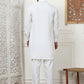 Men's Solid Pathani Kurta with Pyjama ( ANMKP 189Cream )
