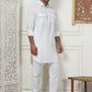 Men's Solid Pathani Kurta with Pyjama ( ANMKP 189Cream )