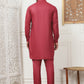 Men's Solid Pathani Kurta with Pyjama ( ANMKP 189Maroon )