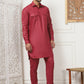 Men's Solid Pathani Kurta with Pyjama ( ANMKP 189Maroon )
