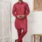 Men's Solid Pathani Kurta with Pyjama ( ANMKP 189Maroon )