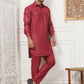 Men's Solid Pathani Kurta with Pyjama ( ANMKP 189Maroon )