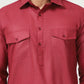 Men's Solid Pathani Kurta with Pyjama ( ANMKP 189Maroon )