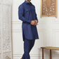 Men's Solid Pathani Kurta with Pyjama ( ANMKP 189Navy )
