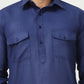 Men's Solid Pathani Kurta with Pyjama ( ANMKP 189Navy )