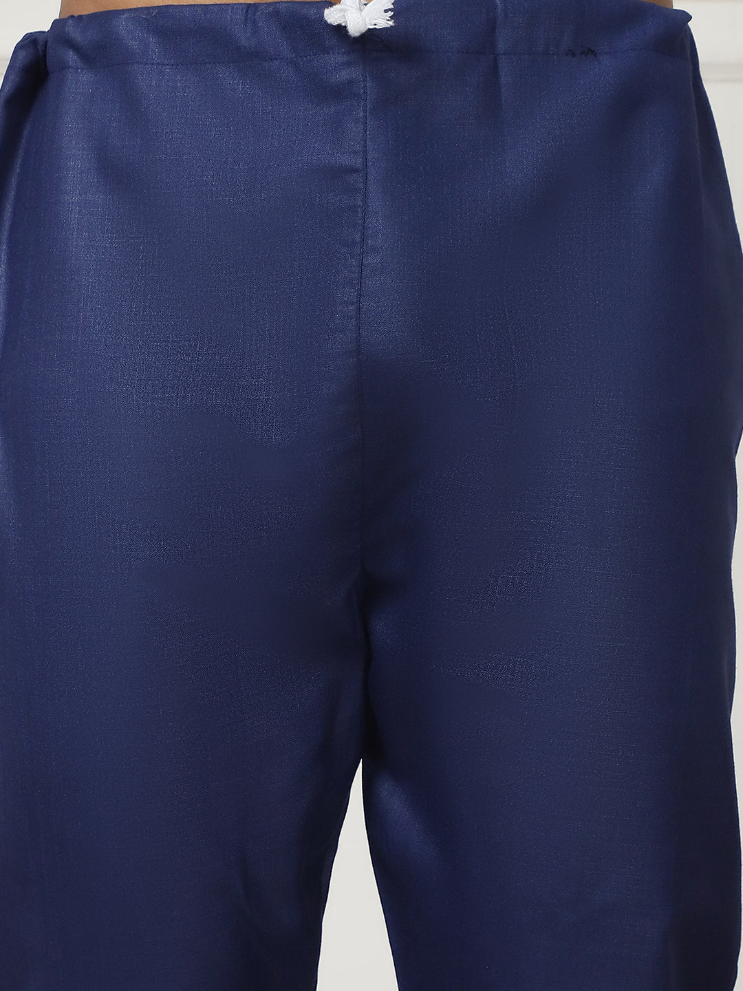 Men's Solid Pathani Kurta with Pyjama ( ANMKP 189Navy )