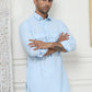 Men's Solid Pathani Kurta with Pyjama ( ANMKP 189Sky )
