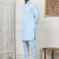Men's Solid Pathani Kurta with Pyjama ( ANMKP 189Sky )