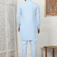 Men's Solid Pathani Kurta with Pyjama ( ANMKP 189Sky )