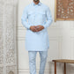 Men's Solid Pathani Kurta with Pyjama ( ANMKP 189Sky )