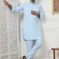 Men's Solid Pathani Kurta with Pyjama ( ANMKP 189Sky )