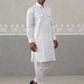Men's Solid Pathani Kurta with Pyjama ( ANMKKP 189White )