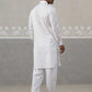 Men's Solid Pathani Kurta with Pyjama ( ANMKKP 189White )