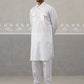 Men's Solid Pathani Kurta with Pyjama ( ANMKKP 189White )
