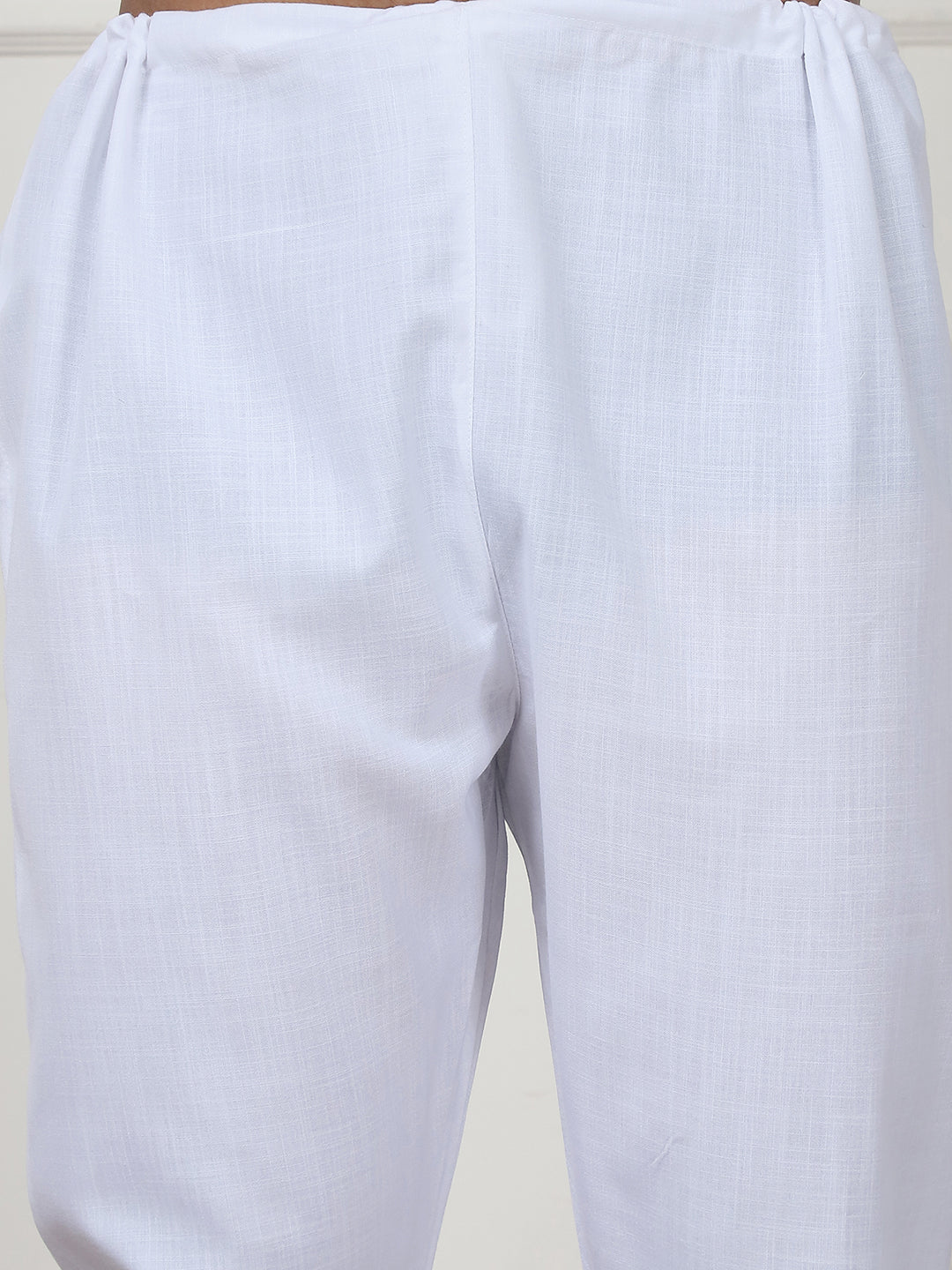 Men's Solid Pathani Kurta with Pyjama ( ANMKP 189White )