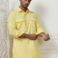 Men's Solid Pathani Kurta with Pyjama ( ANMKP 189Yellow )