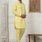 Men's Solid Pathani Kurta with Pyjama ( ANMKP 189Yellow )