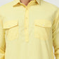 Men's Solid Pathani Kurta with Pyjama ( ANMKP 189Yellow )