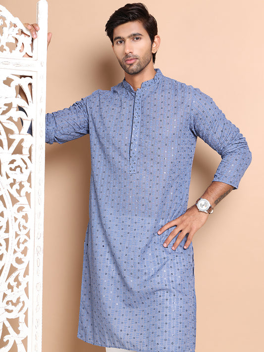 Sequin Embroidered Pure Cotton Kurtas ( ANMKO 192Grey )  [RT] [P-14]