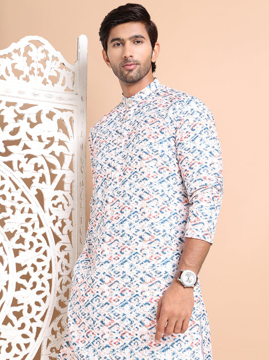 Printed and Emrbroidered Kurtas ( ANMKO 194Blue ) [RT] [ O5 ]
