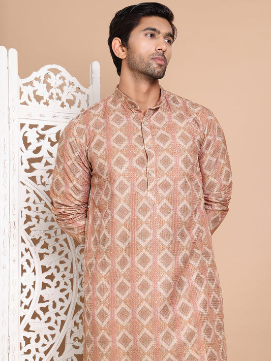 Printed and Emrbroidered Kurtas ( ANMKO 194Brown ) [RT] [ O5 ]