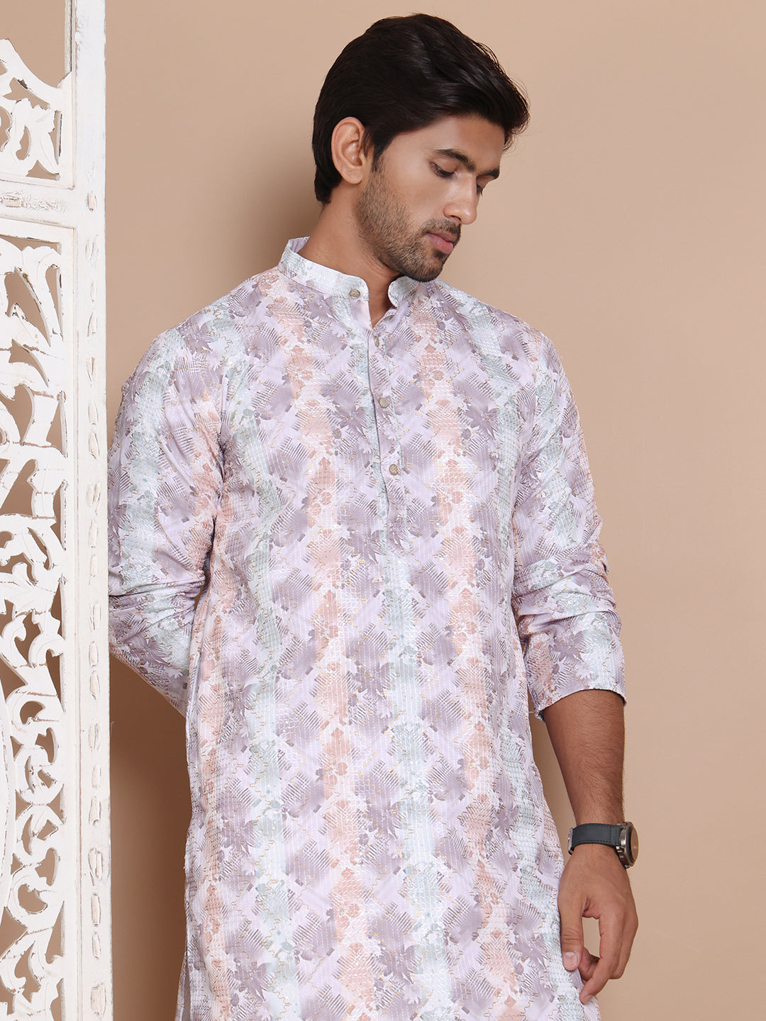 Printed and Emrbroidered Kurtas ( ANMKO 194Grey ) [RT] [ O5 ]