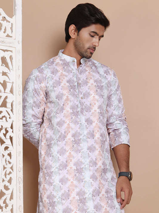 Printed and Emrbroidered Kurtas ( ANMKO 194Grey ) [RT] [ O5 ]